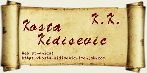 Kosta Kidišević vizit kartica